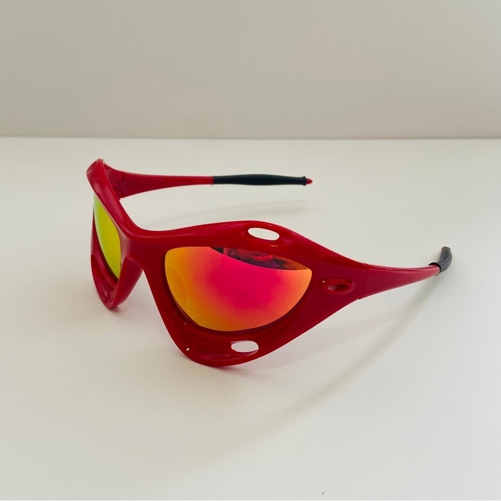 Steampunk chunky futuristic racing Running Fashion Sunglasses Glasses Red